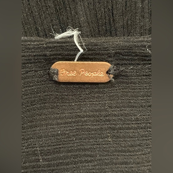 Free People Faux Wrap High Low Long Sleeve Blouse Top,‎ Black, Size M - Picture 6 of 10